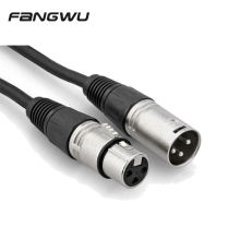 Cabo de áudio balanceado de microfone com alto-falante de 3 pinos XLR fêmea para XLR macho